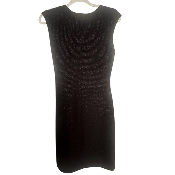 Lauren Ralph Lauren Black faux wrap Textured Mini Dress size 4 Ruching Classy - Picture 3 of 10